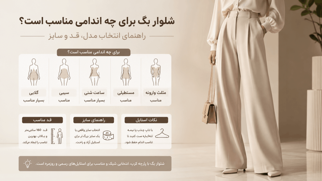 راهنمای انتخاب شلوار بگ متناسب با بدن